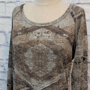 Madison & Berkeley 3/4 Sleeve Wide Collar Sweater w/ Stud Accents Size Large